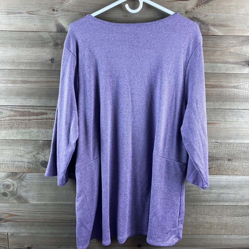 D & Co Essentials Womens Shirt 3/4 Sleeve Round‎ Neck Tunic Basic Minimalist XL - Picture 6 of 8